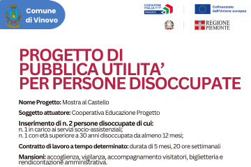 PPU - Progetto di Pubblica Utilità per persone disoccupate